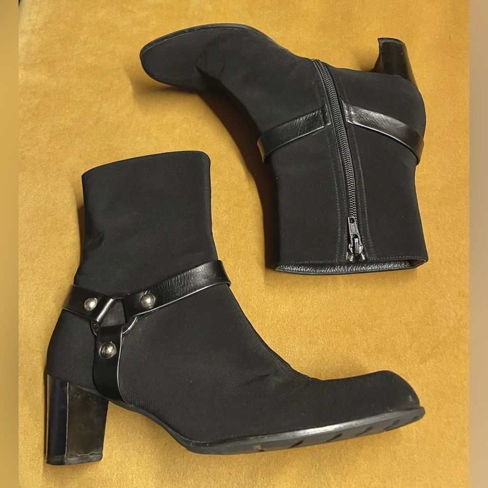 Stuart Weitzman Heeled Harness Boots Neoprene Black US 7.5